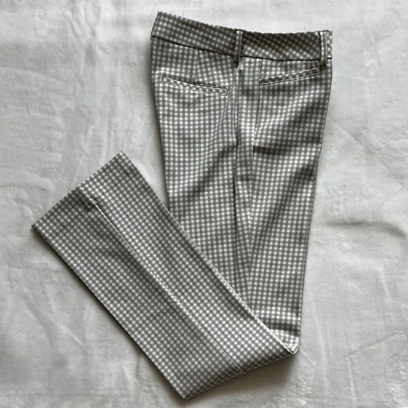 EXPRESS Columnist Gray & White Gingham Dress Pants Size 2R - Picture 2 of 8
